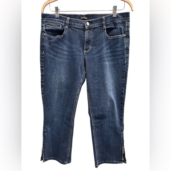 White House Black Market Denim - White House Black Market Noir Indigo Slim Cropped Cotton Blend Jeans Women’s 12